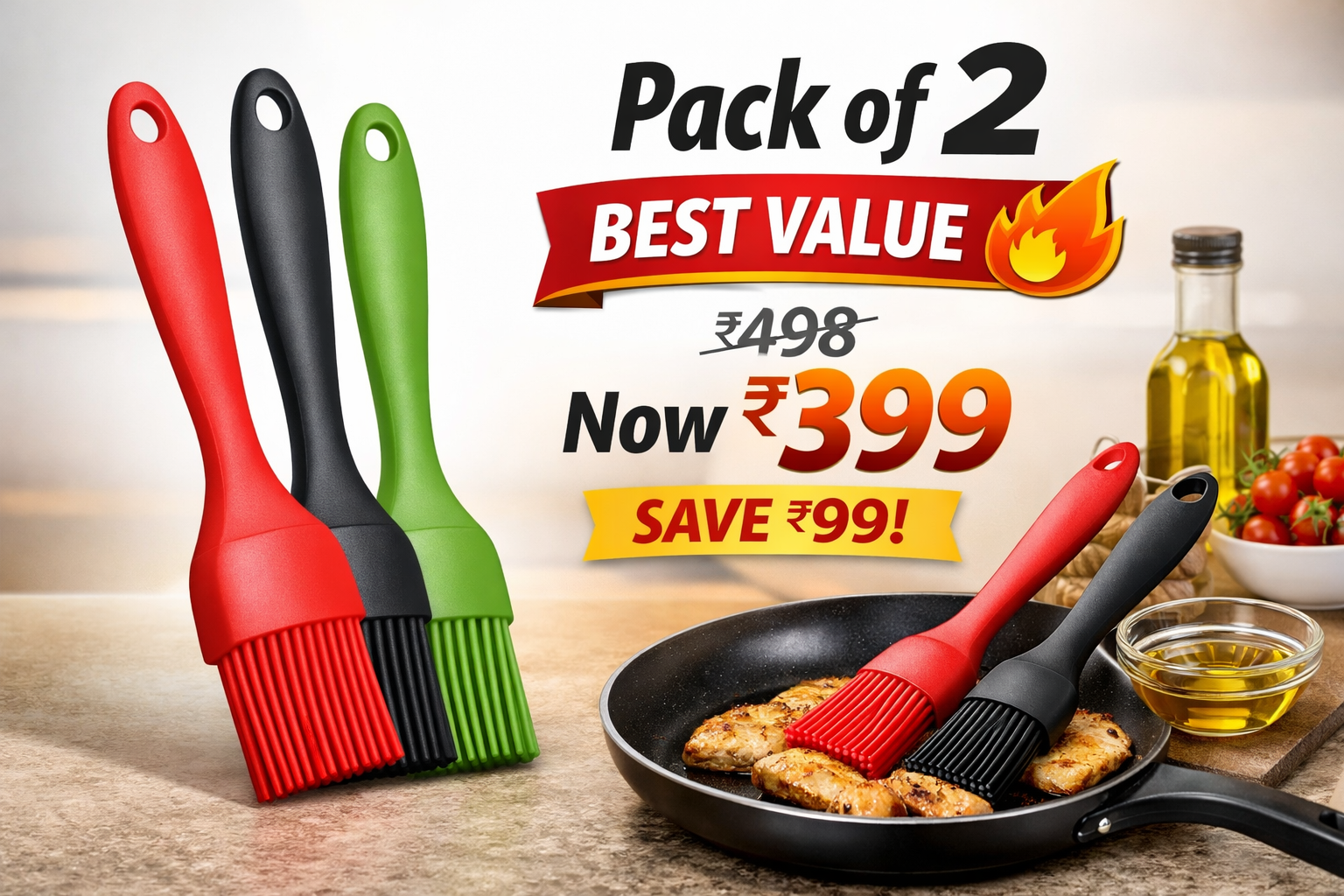 Silicone Oil Brush – Even Oil Spread, No Mess Cooking 🍳
