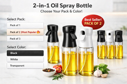 2-in-1 Oil Spray Bottle – Control Oil, Cook Healthy 🍳